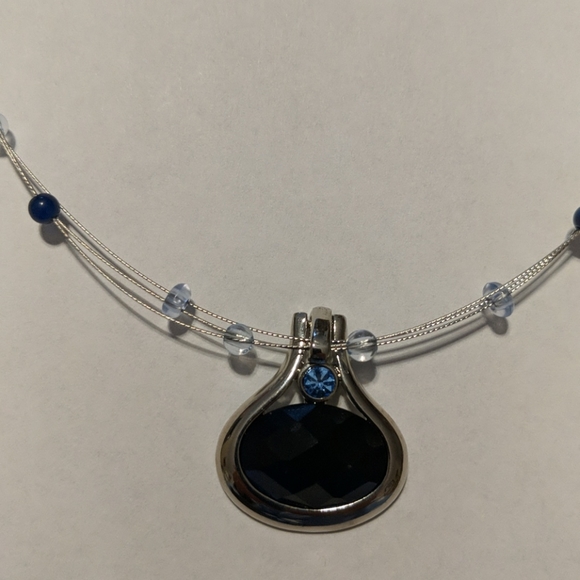 Lia Sophia black and silver charm necklace - Picture 3 of 5